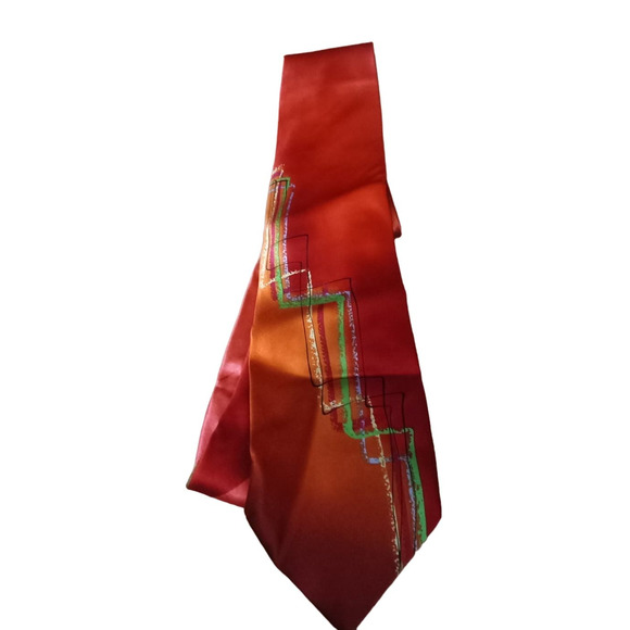 Jerry Garcia 100% red silk neck tie - Picture 1 of 3